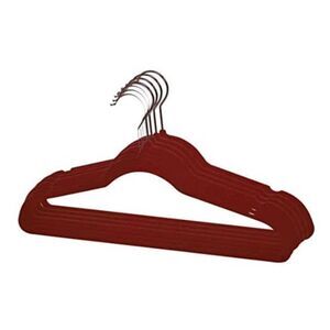 Home Basics Sturdy Velvet Non-Slip Kids Hangers, 60-Pack (Red)